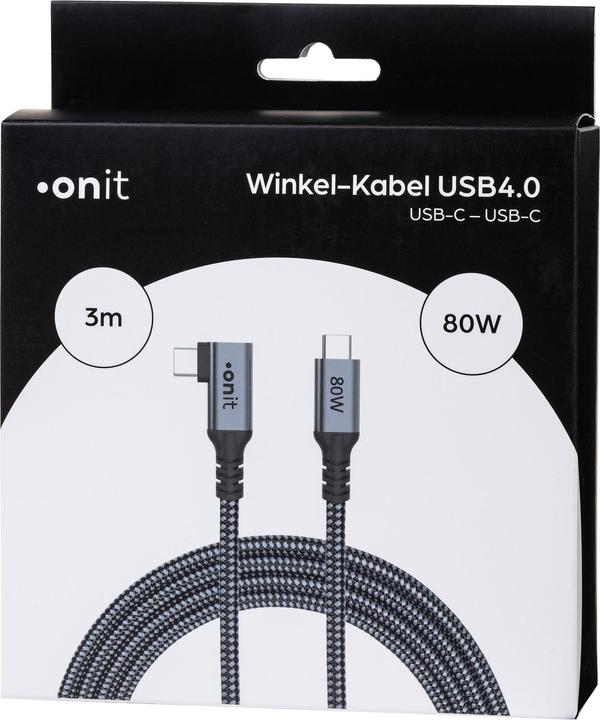 Actual product image Onit USB C – USB C (3 m, USB 4.0, 80 W)