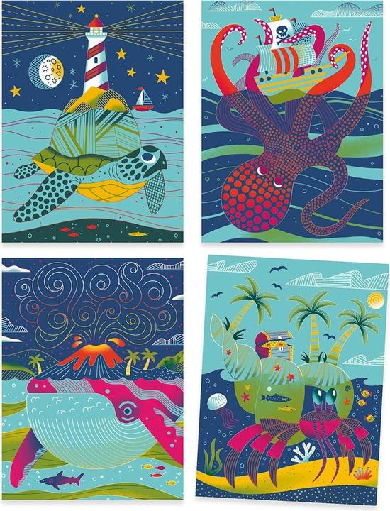 Actual product image Djeco Scratch images two-colour Top Bottom