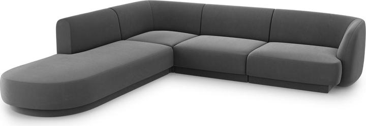 Actual product image Micadoni Velvet Left Corner Sofa, "Miley", 6 Seats, 255x248x70Made in Europe (Corner sofa)