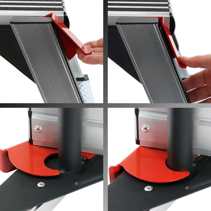 Produktbild Wiltec Alu Arbeitsplattform klappbar mobile Arbeitsbühne Tritthocker Gerüstturm (Arbeitsplattform, 126.50 cm)