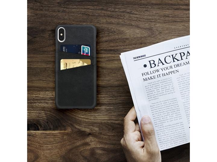 Produktbild Screenguard Apple iPhone XS CardCaddy Leder Backcase mit Kartenfächern (Apple iPhone XS)
