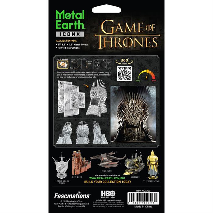 Actual product image Metal Earth ICONX - Games of Thrones - Iron Throne
