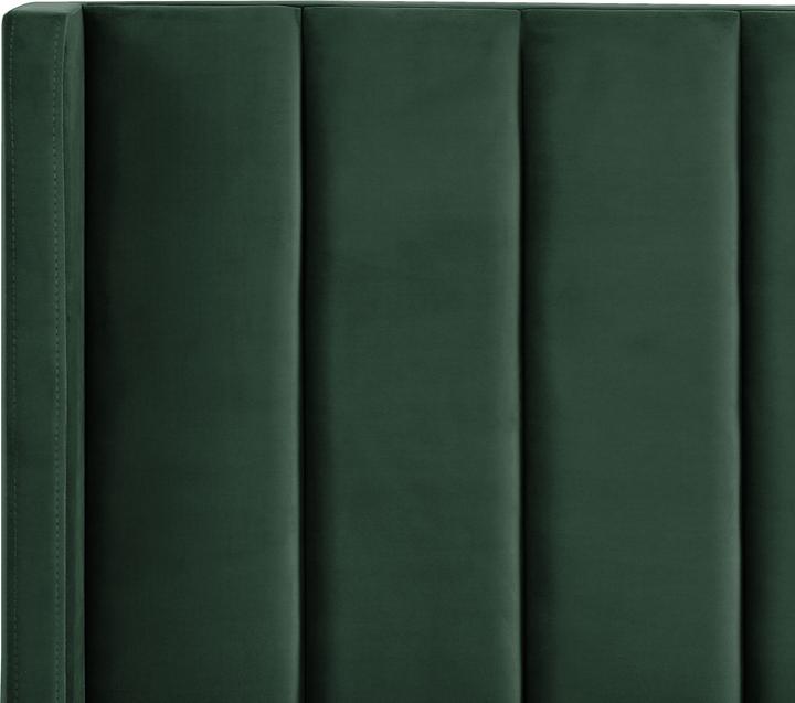 Actual product image Beliani Upholstered Bed Velvet Fabric Green Slatted Frame 140 x 200 cm VILLETTE (140 x 200)