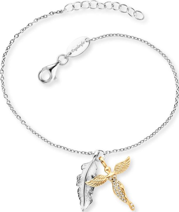 Immagine prodotto Engelsrufer Bracciale Piuma e Angelo (17 cm, Argento 925)