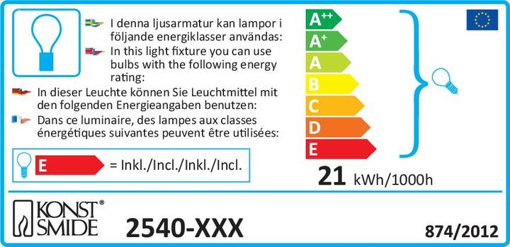 Label énergétique Konstsmide Lustre (7 x)