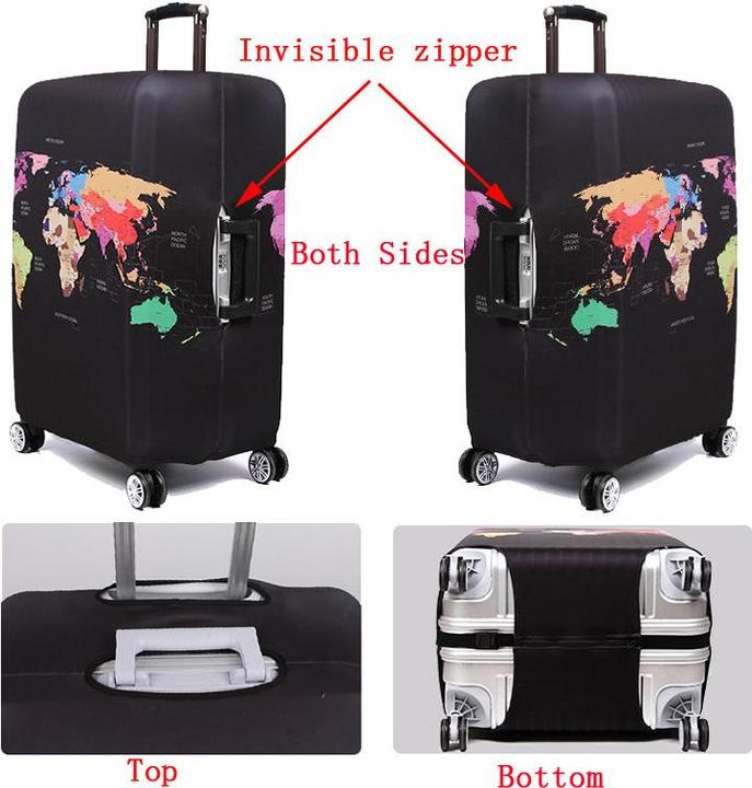 Image du produit JTI Housse pour valise, carte du monde (Housses de protection)