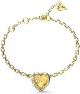 Guess - Mon Amour Romantic Gold Plated Heart Bracelet JUBB04607JWYG - Länge: 14,5 cm (14.50 cm)
