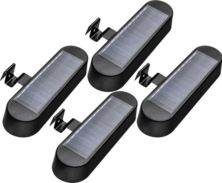 Actual product image HI Set of 4 solar gutter lights, black (IP44)