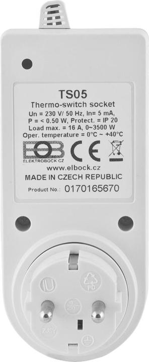 Produktbild Elektrobock Steckerthermostat TS05