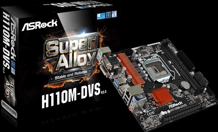 Produktbild AsRock H110m-Dvs R3.0 (LGA 1151, Intel H110, mATX)