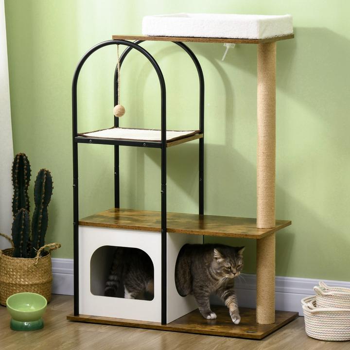 Produktbild Jamb Kratzbaum (118.50 cm, Rustikal-Braun+Weiss)