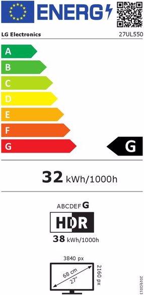 Energy Label LG 27UL550-W (3840 x 2160 Pixels, 27")