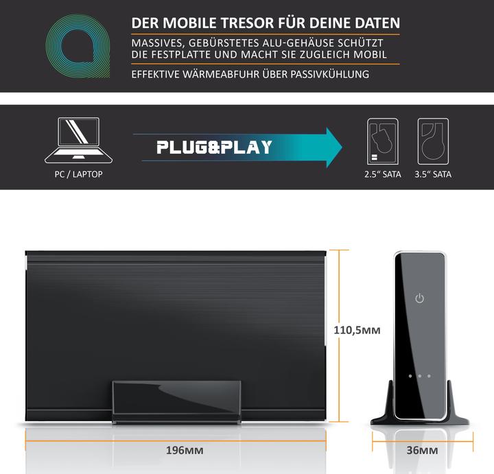 Actual product image Aplic USB 3.0 hard drive enclosure external 3,5" (3.5")