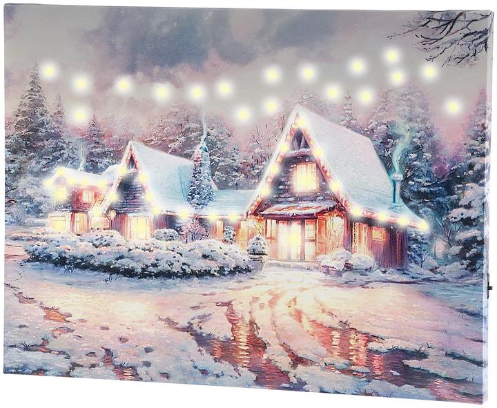 Produktbild Infactory Wandbild "Winterdorf" mit LED-Beleuchtung (40 x 30 x 18 cm)