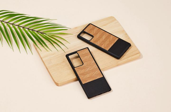 Actual product image Man.Wand &WOOD case for Galaxy Note 20 Ultra herringbone nero juodas (Samsung Galaxy Note 20 Ultra)