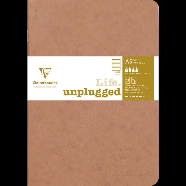 Image du produit Clairefontaine Set de 2 carnets piqués Age Bag A5 96 pages ligné - (AAA393, À rayures, Couverture rigide)