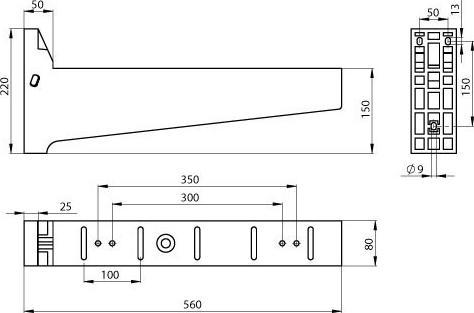 Actual product image Unex 66503 Insulating bracket light grey RAL7035 100X500 U23X