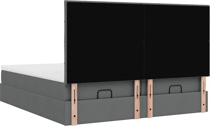 Actual product image VidaXL Ottoman bed with mattresses dark grey 200x200 cm fabric (200 x 200 cm)