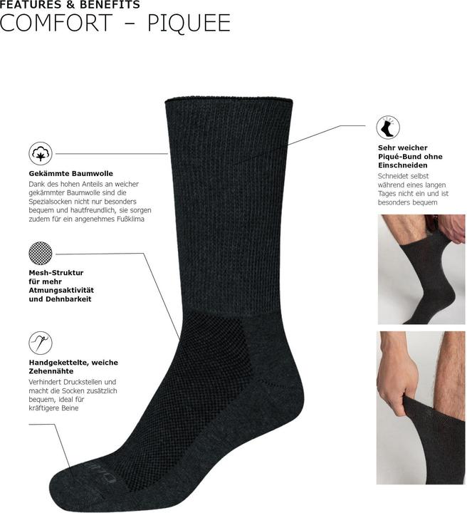 Immagine prodotto Camano Unisex comfort più calzini diabetici 4p (confezione da 4, 39 - 42)