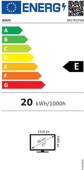 Energy Label ASUS VA27ECPSN (1920 x 1080 pixels, 27")