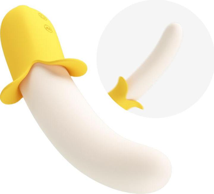 Actual product image Pretty Love Banana Geek Super Power 7 Vibration Settings Up&Down Silicone Black