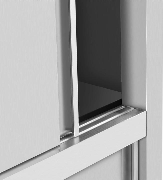 Produktbild Royal Catering Geschirrschrank Edelstahl Hochschrank Vorratsschrank Schiebetüren Breite 100 cm