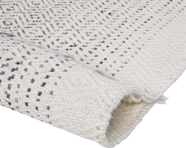 Actual product image Beliani Wool Carpet White/Grey 80 x 150 cm OMERLI (80 x 150 cm)