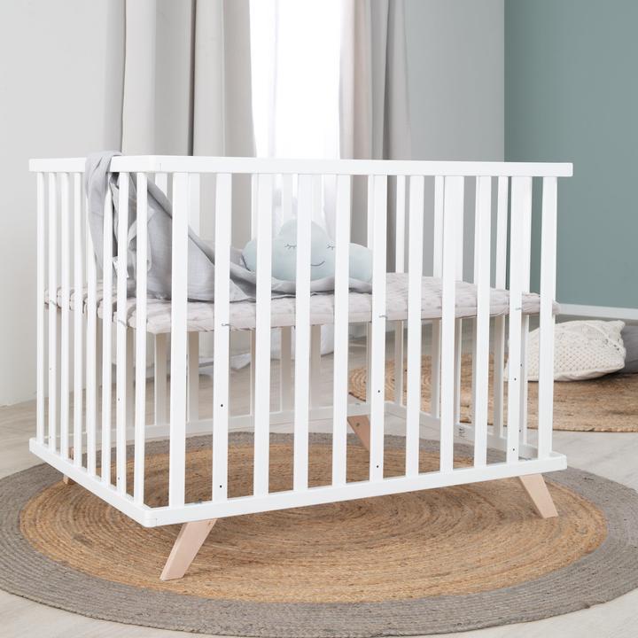Produktbild Roba Laufgitter 75x100 cm mit Holzfüssen Lil Planet grau (72.50 cm, 98 cm)