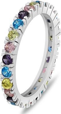 Produktbild Brilio Silver - Playful silver ring with colored zircons RI116WRBW - Circuit: 54 mm (54)