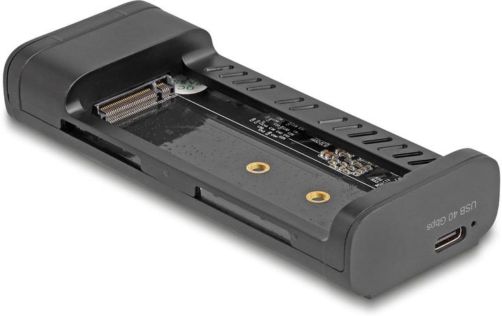 Actual product image Delock USB Type-C 40 Gbps housing for 1 x M.2 NVMe PCIe SSD (M.2 2280, M.2 2242, M.2 2260)
