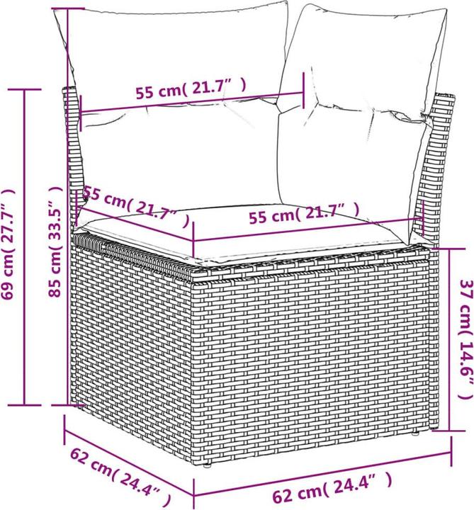 Produktbild VidaXL Gartenmöbel Sofa Garnitur Gartengarnitur Garten Sitzgruppe 11-tlg. Beige