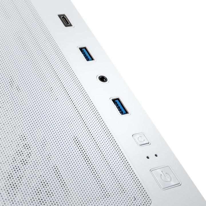 Actual product image Raijintek PONOS Ultra Mesh Midi Tower, Tempered Glass - white (E-ATX, mATX, ATX, Mini-ITX)