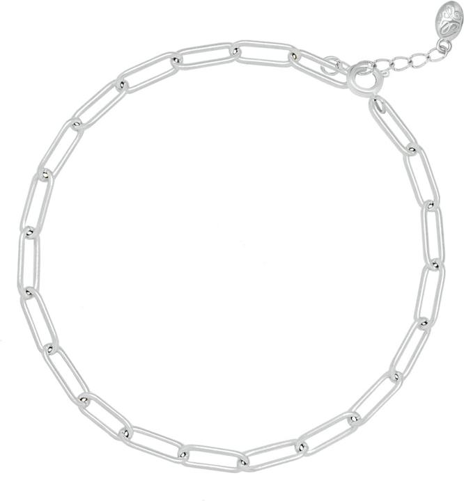 Candy Paper-Clip-Armband Sanda, 925 Sterling Silber (20 cm, 925er Sterlingsilber, 925 Sterling Silber)