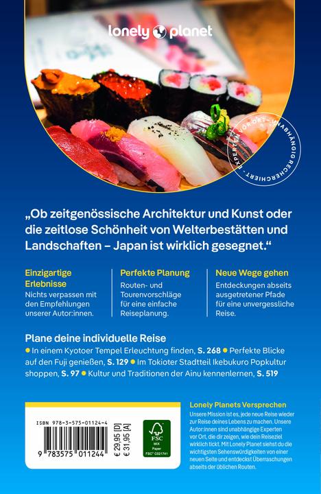 Produktbild Reiseführer Japan (Deutsch, Jessica Korteman, Trent Holden, Kate Morgan, Thomas O'Malley, Rob Goss, Andrew Bender, Craig McLachlan, Simon Richmond, Phillip Tang, Winnie Tan, Ray Bartlett, Hannah Kirshner, 2024)