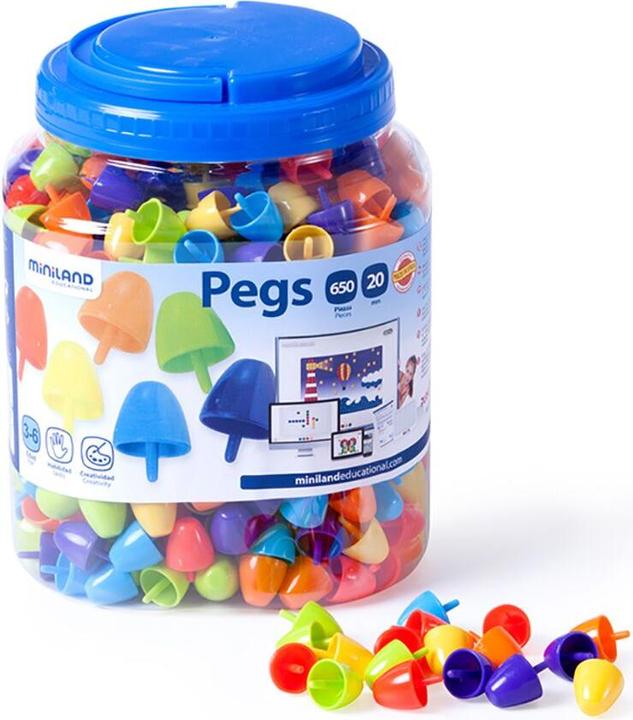 Image du produit Miniland PEGS 20 MM 650 PCS. BRIGHT C. (650 pièces)