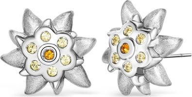 Actual product image Crystalp Delicate Edelweiss Earrings with Crystals 41050.R