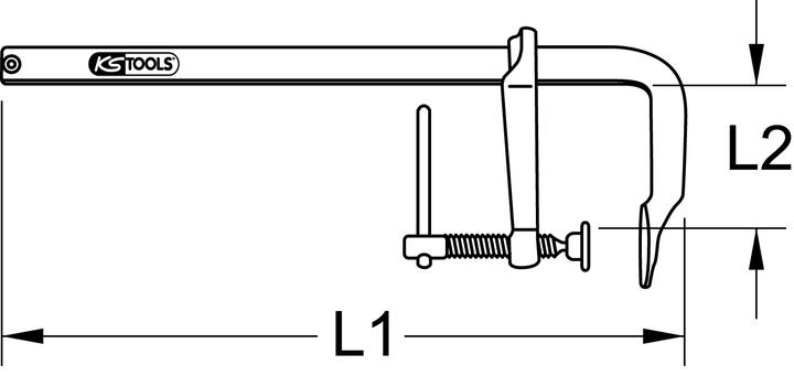 Produktbild KS Tools Power-Schraubzwinge-Knebel, T-Griff, Spannweite max. 500 mm (500 mm)