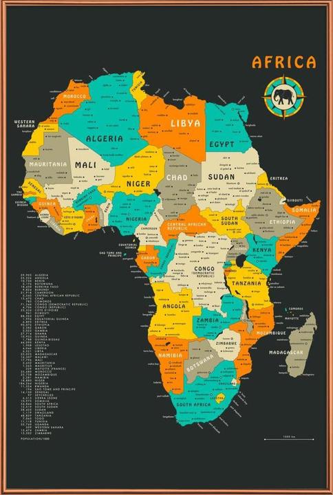 Produktbild Juniqe Africa Map (13 x 18 cm)