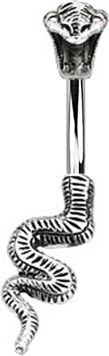 Hollywood Body Jewelry Banane silber Cobra (ohne Messing, Chirurgenstahl 316L)
