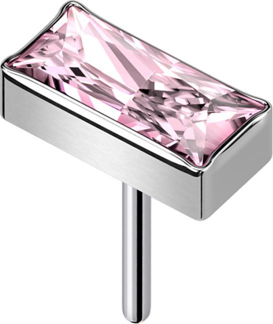 Immagine prodotto Star Piercing Rettangolo Threadless argento cristallo rosa (Titanio G23, senza ottone)