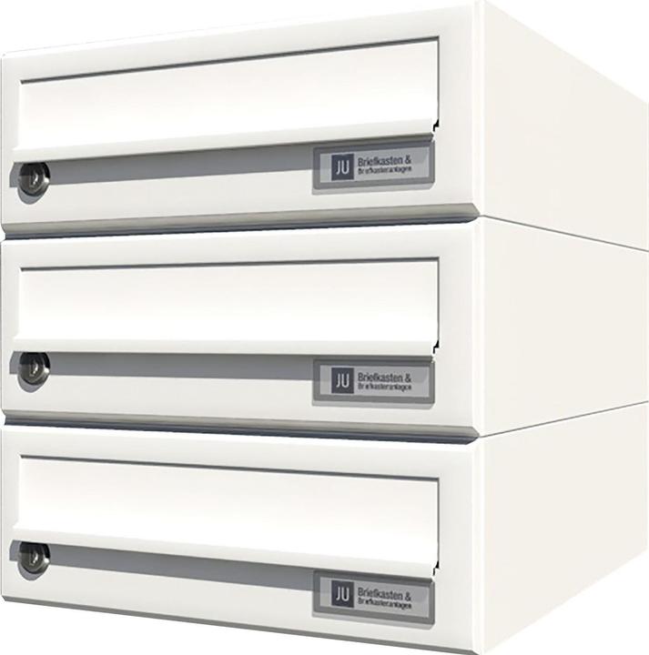 Produktbild Junie JU Hausbrieffachanlage 3-teilig, 300 x 330 x 380 mm, Stahl weiss RAL 9016