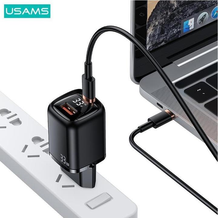 Immagine prodotto Usams Caricabatterie rapido con display digitale da 33W QC + PD (33 W)