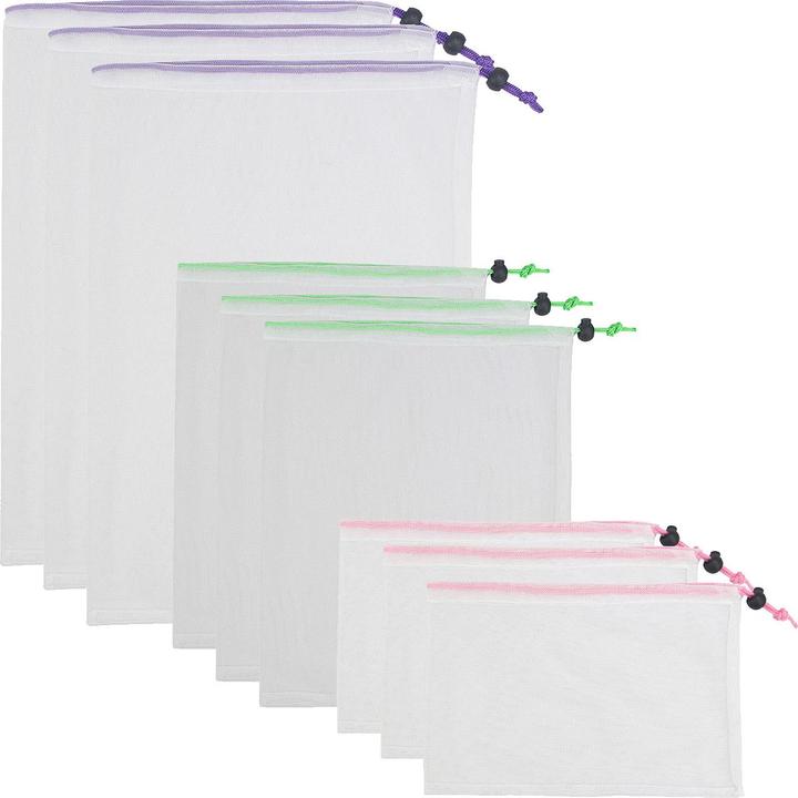 Image du produit Rosenstein & Söhne Lot de 9 sacs à fruits/légumes en bouteilles PET recyclées