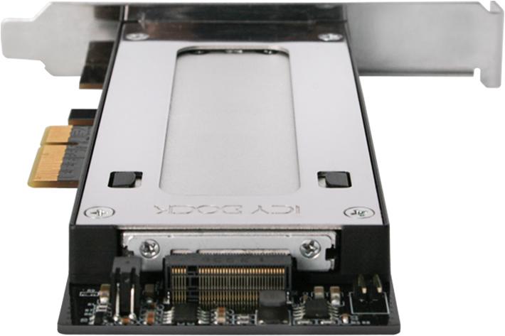 Actual product image Icy Dock ToughArmor M.2 NVMe SSD to PCIe 3rd removable frame
