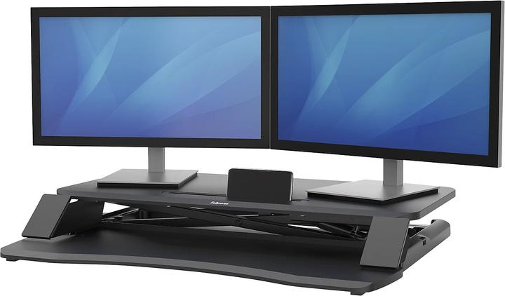 Actual product image Fellowes Corsivo™ sitting/standing workstation, HxWxD 110 x 800 x 615 mm, black.