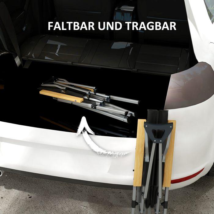 Produktbild Swisshandel24 Campingstuhl faltbar, 4-fach verstellbare Rückenlehne, Kopfstütze, Schwarz