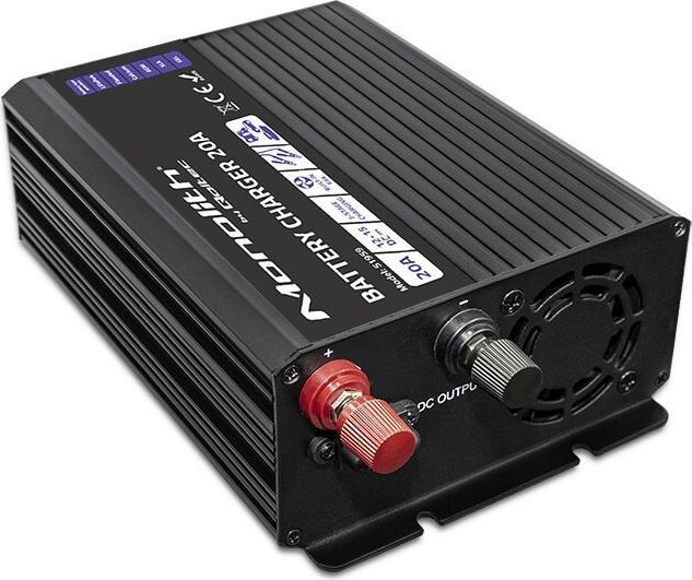 Actual product image Qoltec Inteligentna ładowarka Monolith do akumulatorów LiFePO4 AGM GEL SLA | 20A | 12V (12V, 20 A)