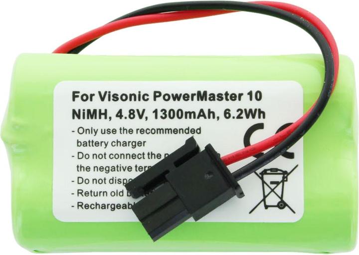 Image du produit AccuCell 2000mAh Akku passend für Visonic PowerMaster 10 Akku-NiMH GP130AAM4YMX 4,8 Volt max. 9,6Wh (1 pcs, 2000 mAh, Piles rechargeables + chargeur)