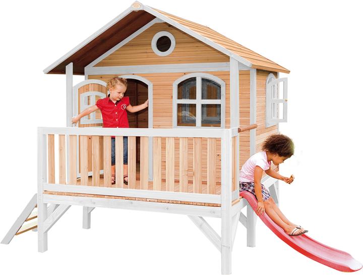 Immagine prodotto Axi Stef Playhouse marrone/bianco con scivolo rosso