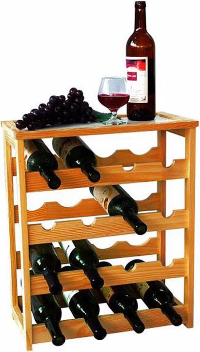 Actual product image Swiss Natura Bamboo wine rack with shelf, for 16 bottles, 47 x 26 x 94cm (24 Fl.)